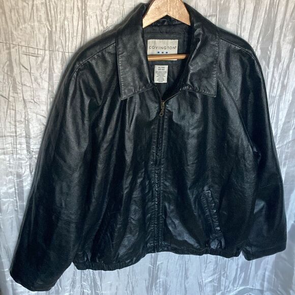 Men’s Covington Leather Zip Up Bomber Jacket Size XL vintage motorcycle - Picture 1 of 14